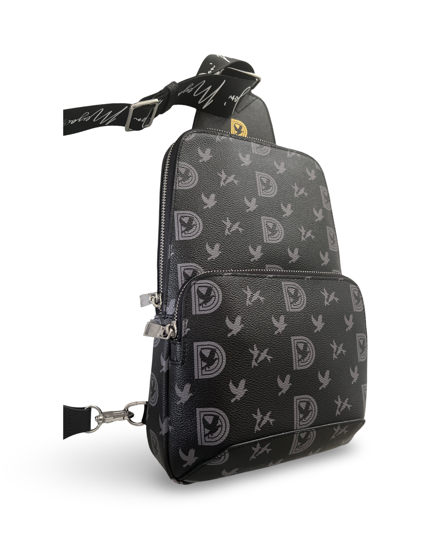Don’meyair Monogram Crossbody Sling Bag – Black/Gray