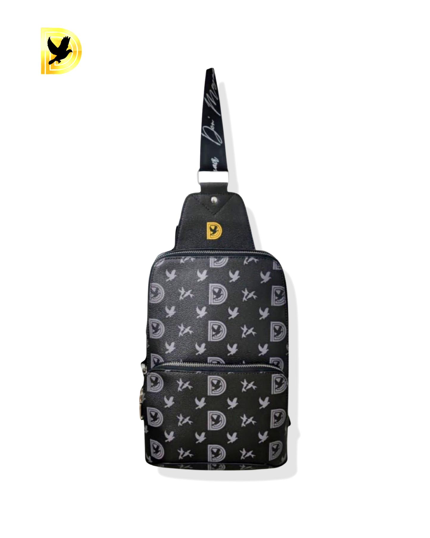 Don’meyair Monogram Crossbody Sling Bag – Black/Gray
